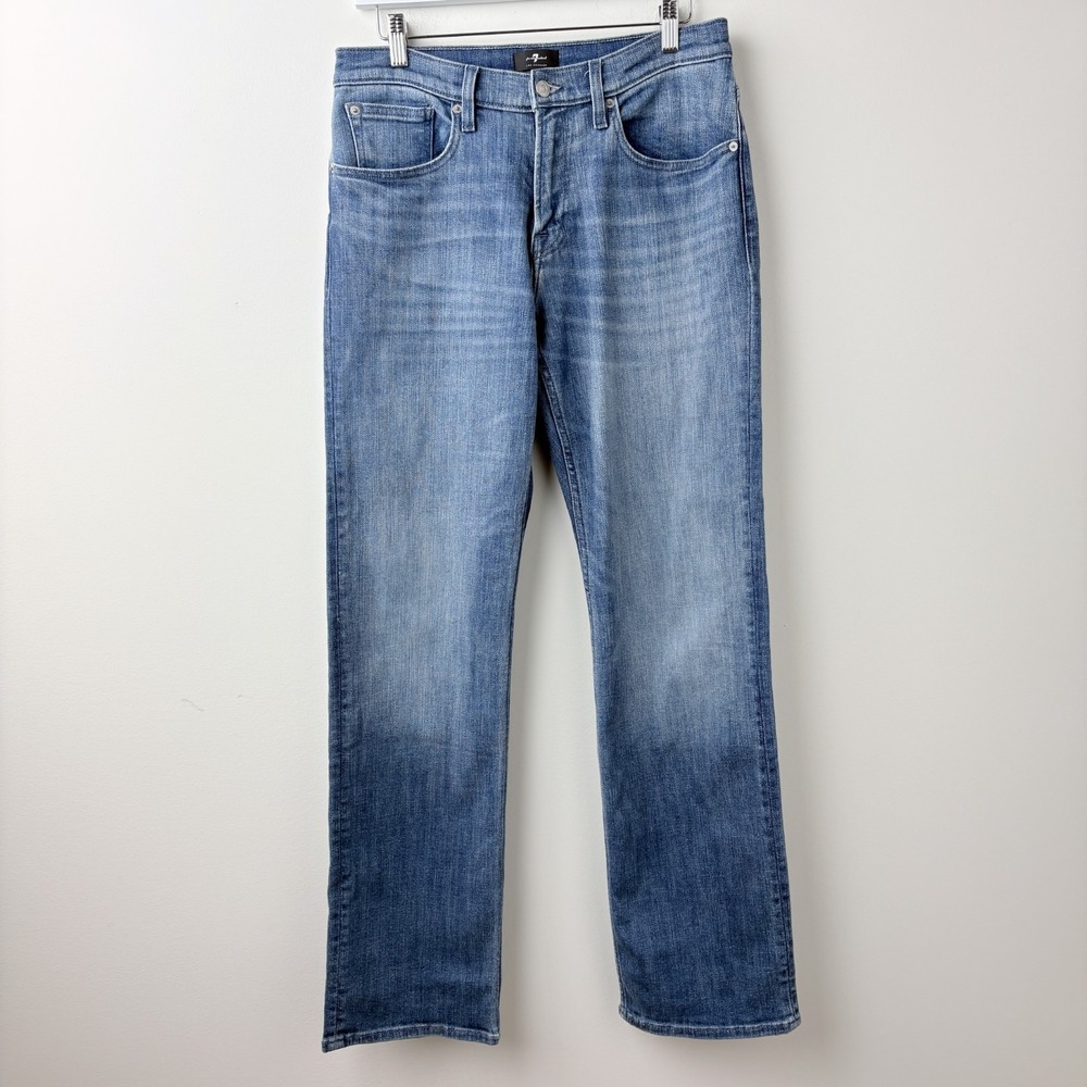7 For all Mankind Austyn Straight Jeans Mens 31 x 32 Blue Relaxed Fit Denim